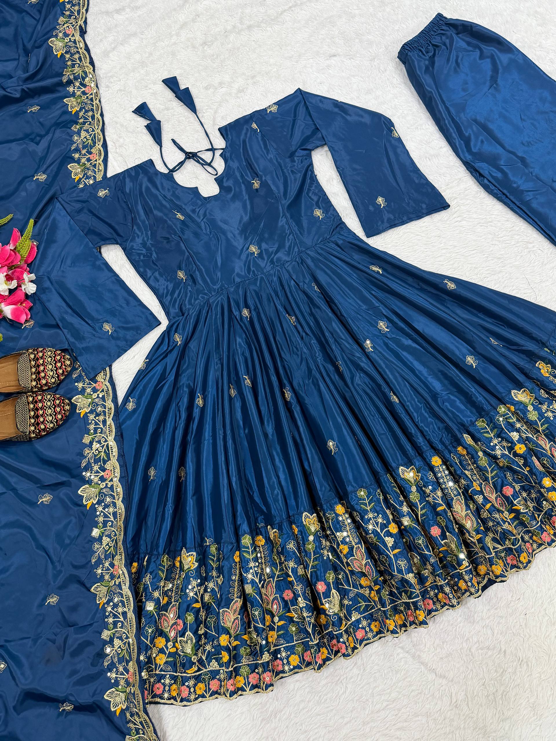 The Radiant Mustard Botanical-Hem Anarkali